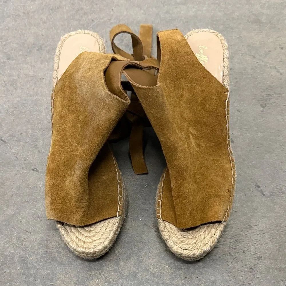 Loeffler Randall Tan Suede Espadrille Sandals